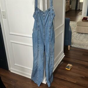 Free People Wide Leg Jean Overalls
